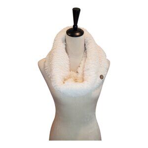 FAT FACE One size Ivory Soft Faux Fur Vintage Snood Infinity Cowl Neck Scarf
